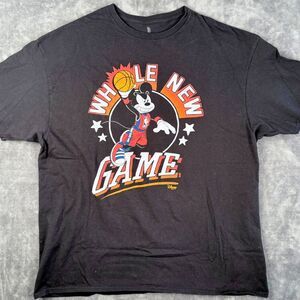 Disney x Junk Food Mickey Mouse Basketball Graphic T Shirt Mens XL Black Cotton